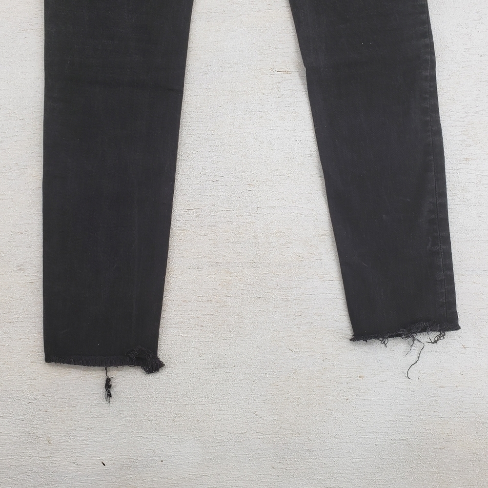 Rag & bone women US 29 black jeans ankle skinny raw hem zipper fly Modal blend - Picture 9 of 13